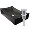 Novatto Modern Matte Black Porcelain Vessel Sink Set with Chrome Drain and Sealer NP-01141MBCH - alternate 1